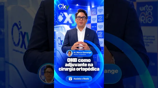 Capa do vídeo com o Dr. Marco Demange e a chamada OHB como adjuvante na cirurgia ortopédica